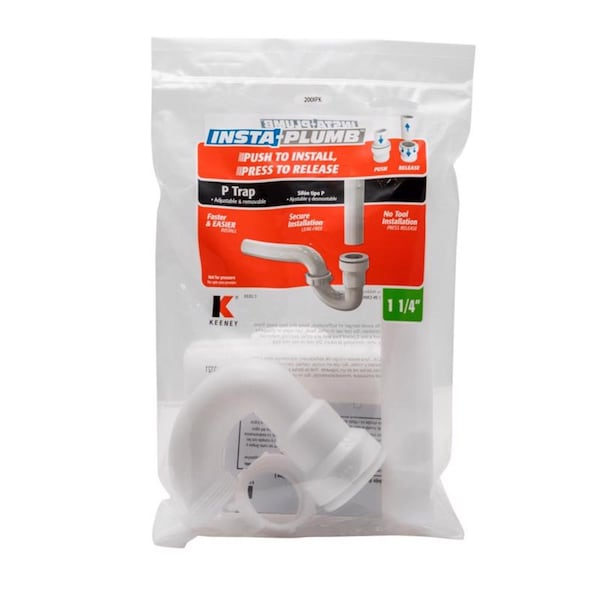 Keeney Insta Plumb 1-1/4 In. D Plastic P-Trap